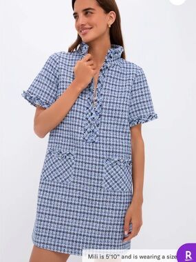 Pomander Place Blue Multi Tweed Ophelia Dress